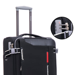 English Elm Softside Expandable Spinner Luggage Set Four Piece Lightweight Travel Collection Black T3292P343396