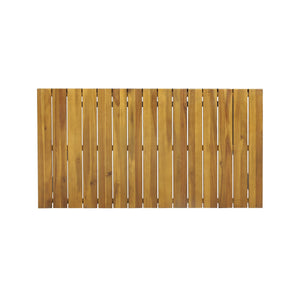 English Elm Ezra Outdoor Bar Table Solid Acacia Slatted Top Matte Black Iron Frame Patio N758P391351N