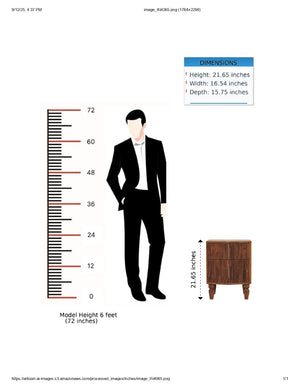 English Elm Solid Wood Louvre Bedside Unit – Rustic Winewood Oak Finish With 2 Drawers For Stylish Storage Solutions B182P372140-GIGA