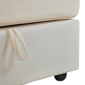 English Elm Yr2169bg-3p-2ot,lr,right,arm,2ot,md Chenille Fleece Modular Sectional Right Arm for Open Living Beige W308S00176
