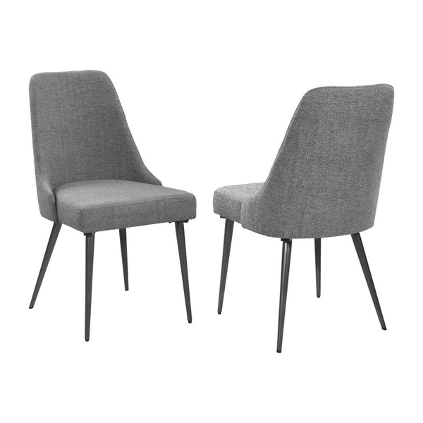 English Elm Set Ultra-Modern Leatherette Side Chairs with Chrome Curved Legs, Sleek Contoured Seats for Dining Comfort Grey B016P224727