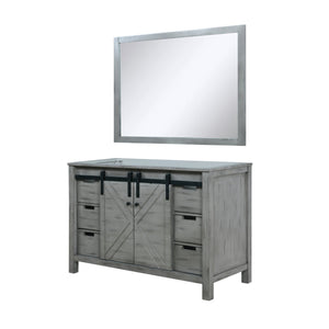 English Elm Ash Grey Bath Vanity Set 48" With 44" Mirror - Modern Design, Storage, And Ready-To-Install Convenience B2731S00926