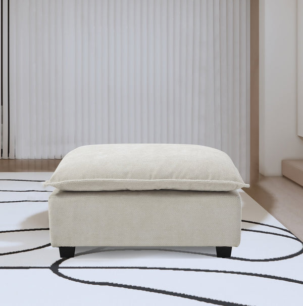 English Elm Contemporary Corner Ottoman With Vertical Channel Tufting - Soft Chenille Upholstery & Durable Design W1117P264835