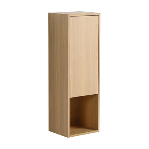 English Elm 12 Inch Oak Wall Mounted Bathroom Cabinet Soft Close Door Engineered Wood Storage W1972P457938