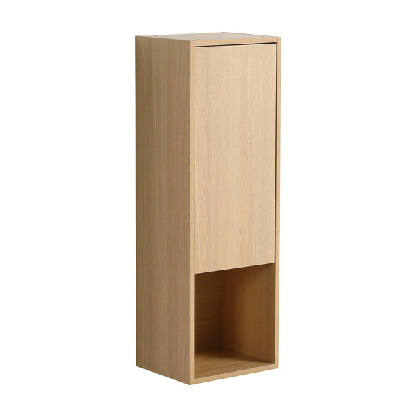 English Elm 12 Inch Oak Wall Mounted Bathroom Cabinet Soft Close Door Engineered Wood Storage W1972P457938