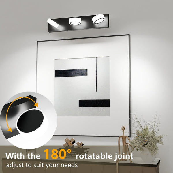 English Elm LED Modern 21" Vanity Light Black Base 3-LED Dimmable Remote Acrylic Shade Matte Finish W2312P374884