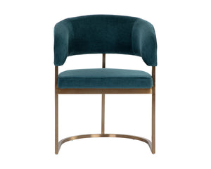 Sunpan Marris Dining Armchair - Modern Elegance with Sleek Design and Luxurious Stainless Steel Frame Gold / Danny Teal