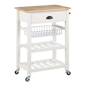 OSP Home Furnishings Hampton Kitchen Cart White White