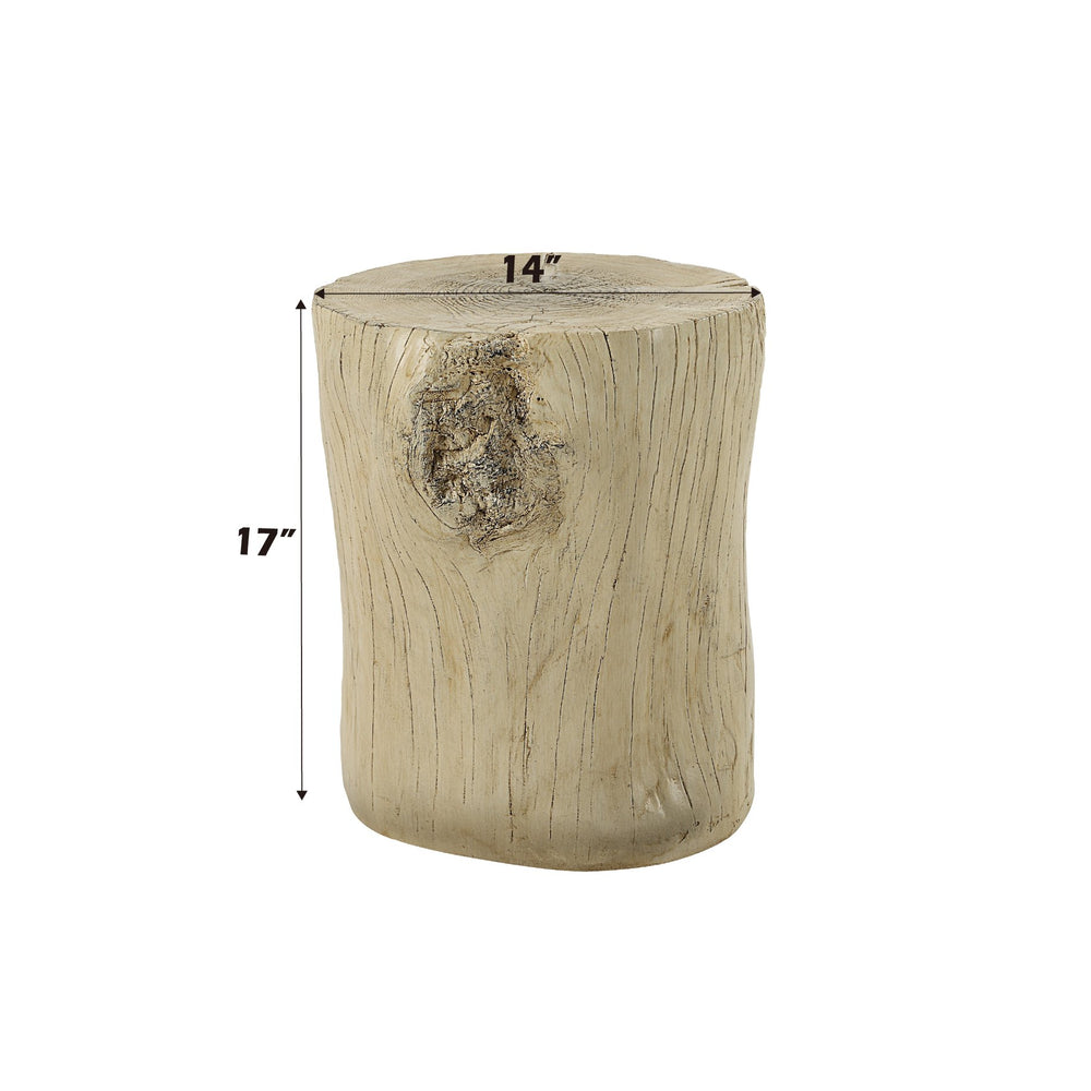 English Elm Gene Natural Finish Fiber Concrete Accent Table with Faux Concrete Top, Eco Cement Modern Charm Brown 19.7 L x 17 W x 16.2 H B2726P246011