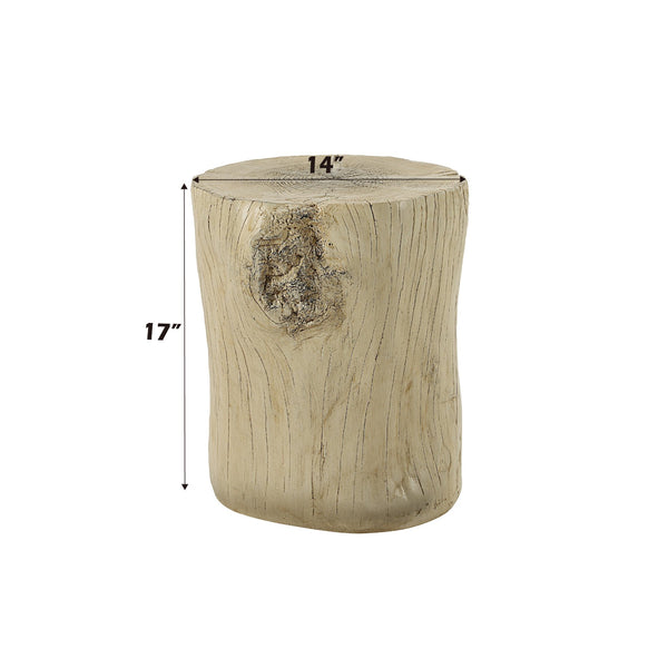 English Elm Gene Natural Finish Fiber Concrete Accent Table with Faux Concrete Top, Eco Cement Modern Charm Brown 19.7 L x 17 W x 16.2 H B2726P246011