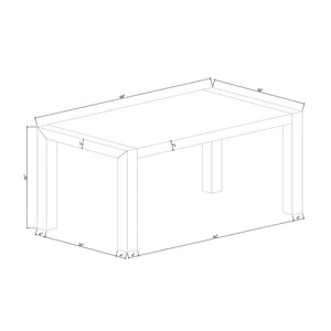 English Elm Dahiris Black Faux Marble Dining Table for 6 — Solid Wood & MDF, Sturdy Large Block Legs, Modern Elegance B201P359586