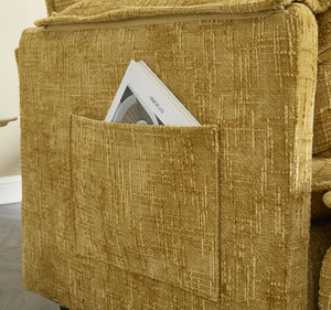 English Elm United Cozy Chenille Sofa For Two With Detachable Armrests, Footstools & Convenient Side Pockets W1568S00140-GIGA