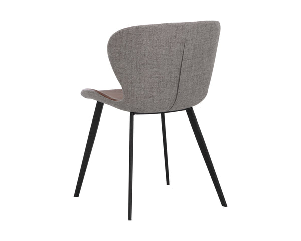 Sunpan Arabella Modern Dining Chair with Clamshell Tufting, Black Steel Legs, Stylish Comfort and Durability Bravo Cognac / November Grey