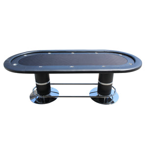 English Elm 96" Oval Poker Table Seats 10 with Waterproof Felt Racetrack and Cup Holders W2748S00032