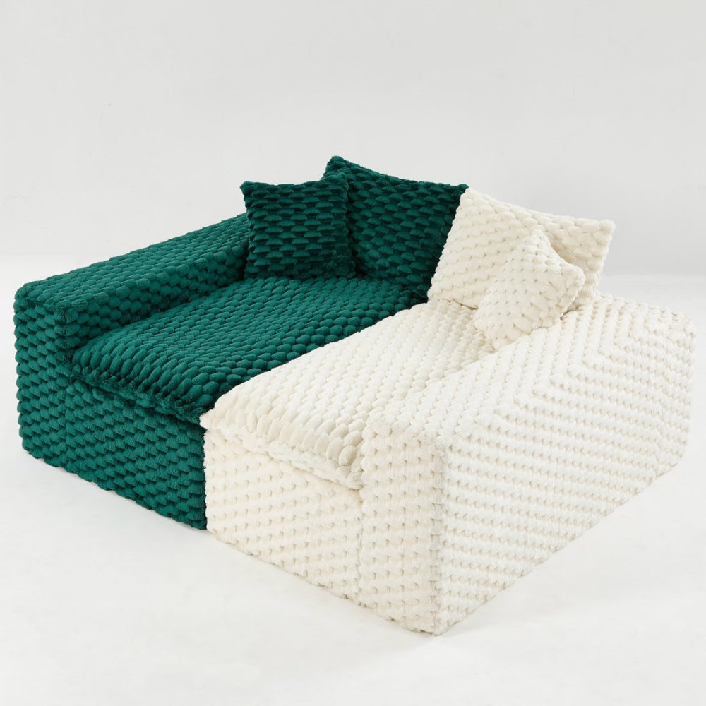 English Elm Luxury Color-Block Turtle Velvet Sofa - Modular Design For Stylish Living Room Comfort & Flexibility P2 W3371S00046-GIGA