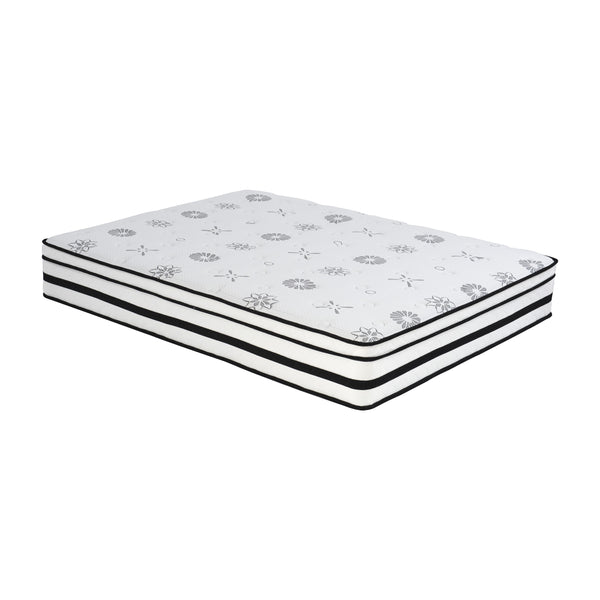 English Elm 12-inch Vela Promo Hybrid Queen Mattress with Breathable Quilted Cover, Green Tea Freshness, Plush Support White 16.5 L x 16.5 W x 80 H B011P213355