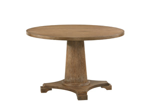 English Elm Yotam Round Oak Veneer Dining Table Seats Four with Warm Grain Transitional Style B2726S00237