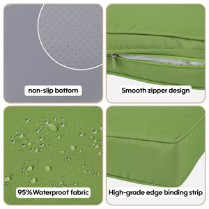 English Elm Cushion Covers 14Pc Set for 7-Piece Wicker Sectional Sofa Outdoor Slipcovers with Zippers Non-Slip Protection Green W419P295491