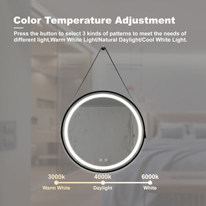 English Elm 24Inch Bathroom Led Vanity Mirror - Dimmable Touch Control, Anti-Fog, Adjustable Lighting & Waterproof W1992P211230