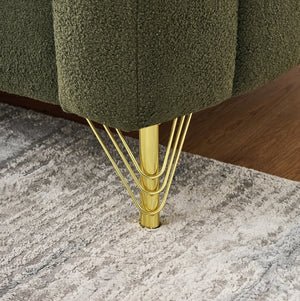 English Elm Oversized Chenille Sofa - Luxurious 3+2 Seater With Tufted Design & Gold Legs For Modern Living Spaces W3373S00056-GIGA