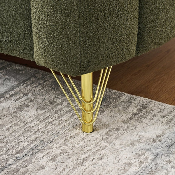 English Elm Oversized Chenille Sofa – Luxurious 3+3 Seater Couch With Gold Legs For Stylish Living Spaces W3373S00057-GIGA