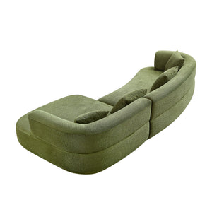 English Elm 110.63 Inch Quilted Polyester Curved Sectional Four Seat Modular Sofa for Living Room W2582S00186