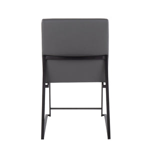 English Elm Mason Swivel Dining Chairs Faux Leather Upholstered with Steel Base Set of 2 Grey B202P223550