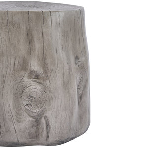 English Elm Mgo Tree Stump Side Table Organic Modern Accent with Realistic Grain Texture N776P372342G