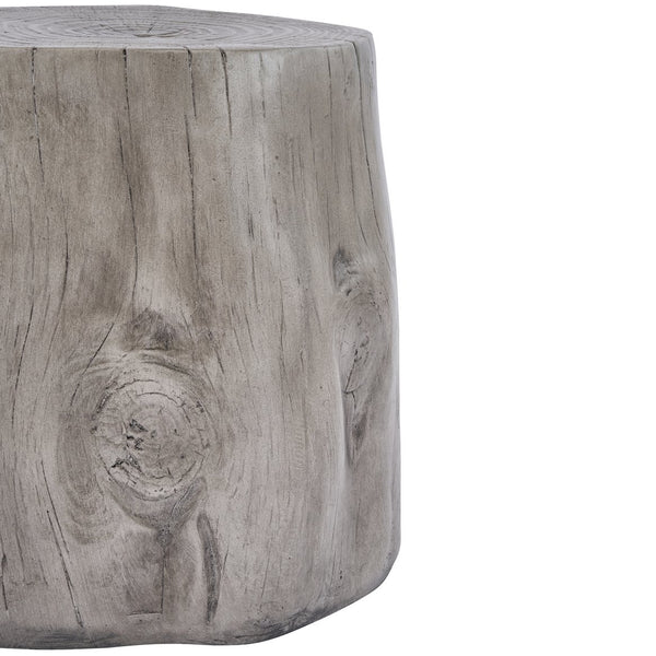 English Elm Mgo Tree Stump Side Table Organic Modern Accent with Realistic Grain Texture N776P372342G