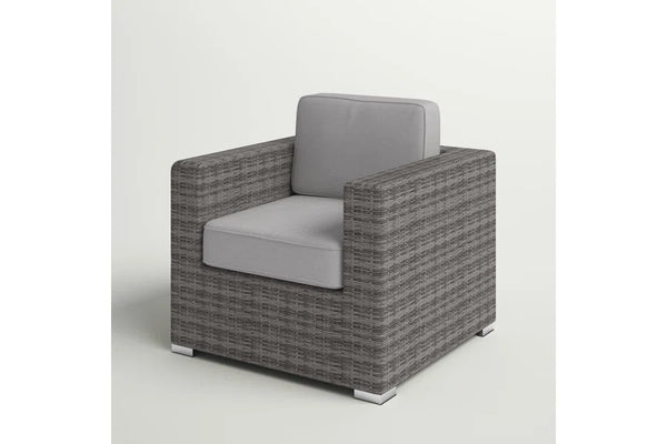 English Elm Minnesota Outdoor Hdpe Wicker Club Chair with Foam Cushions for Patio or Poolside B120P233837