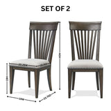 English Elm Grant Nailhead Trim Upholstered Dining Chairs, Set Of 2