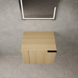 English Elm 24" Oak Bathroom Vanity Sink Cabinet - Modern Design, Soft-Close Doors, Great Storage For Small Spaces W1972P204940