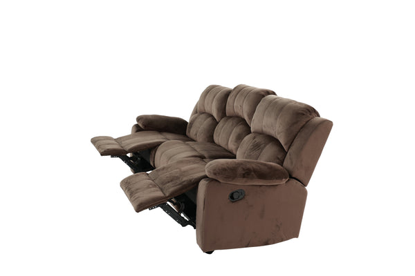 English Elm Comfortable Motion Sofa Oversized 83" Chocolate Padded Suede Reclining Couch Wide Arms Plush Comfort B011P205572