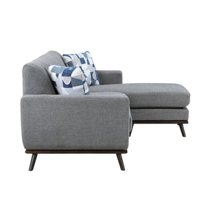 English Elm Solid Wood Leg Chenille Sectional Sofa with Reversible Chaise Mid-century Living Room B011P256666