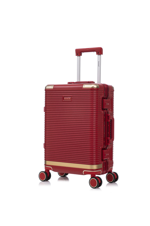 English Elm Luggage Set 3 Piece Polycarbonate Aluminum Frame Hard Shell Travel Suitcases with Lock Red T3292P361542