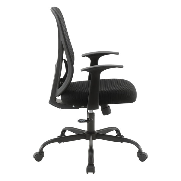 OSP Home Furnishings Ventilated Mesh Back Ergonomic Office Chair with Lumbar Support and Cushioned Fabric Seat EM14623-3