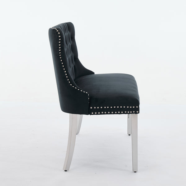 English Elm Velvet Mid-Century Double Dining Loveseat Bench with Hand-Tufted Buttons, Wingback Comfort, Luxe Seating W1143P362521 W1143P362521