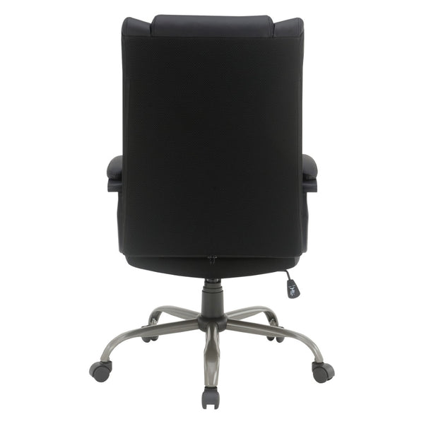 OSP Home Furnishings Execuative High Back Faux Leather Office Chair with Lumbar Support and Pneumatic Lift High-Back Black FL14570-U6