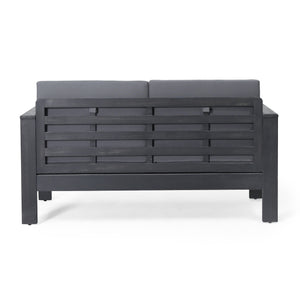 English Elm Christopher Knight Home® - Acacia Outdoor Loveseat & Coffee Table Set with Water-Resistant Cushions, Slat Paneling, Dark Gray 70844.00DGRY