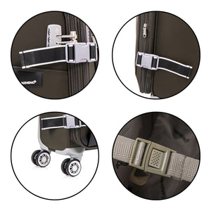 English Elm Softside Expandable Spinner Luggage Set Four Piece Lightweight Travel Collection Sage Green T3292P343901