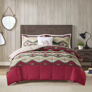 English Elm King Southwest-Inspired Comforter Set With Sherpa Pillow - Cozy Lodge Style For Year-Round Comfort B035P148496