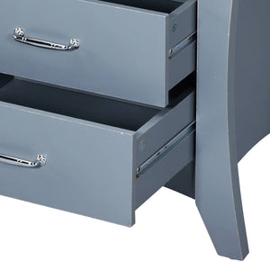 English Elm Colt Gray Finish Accent Table with 2 Drawers & Open Shelf, Tapered Legs, Wooden Case-Frame, 40lb Top B2726P272978