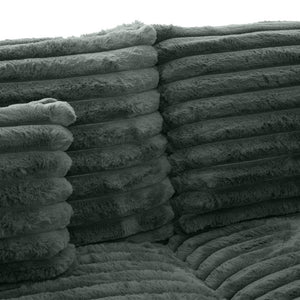 English Elm Oversized Double Chaise Lounge Sofa Bed – Plush Cloud Couch With Usb Ports, Cup Holders & Pillows N719S002110R-GIGA