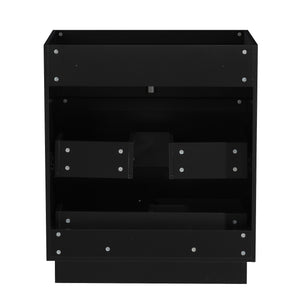English Elm HK2305-30-WH 24" Floating Bathroom Vanity with Wall-Mount Design, Space-Saving Modern Sink Cabinet Black W1550P168215