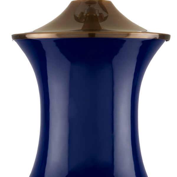 Lilou White Table Lamp - Elegant Ceramic Design with Antique Brass Finish and Off-White Shade Accent