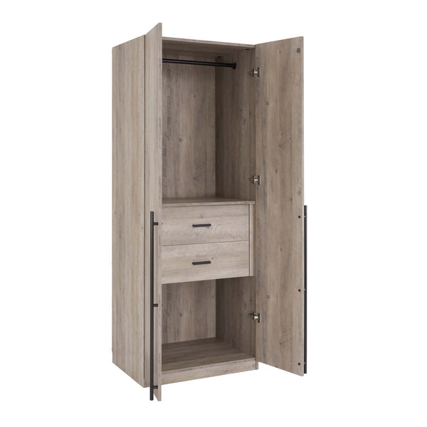 English Elm Lee Rustic Gray Wardrobe Closet – Stylish, Space-Saving Storage Solution For Bedrooms & Entryways B365S00131