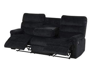English Elm Lucie Velvet Corded Reclining Sofa with Console and Cup Holders for Living Room B078P473035