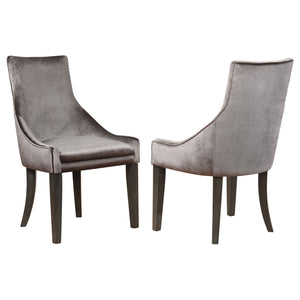 English Elm Rexford Grey Upholstered Dining Side Chair Set of 2 — Premium Padded Seats, Ergonomic Support, Wood Legs B062P331047