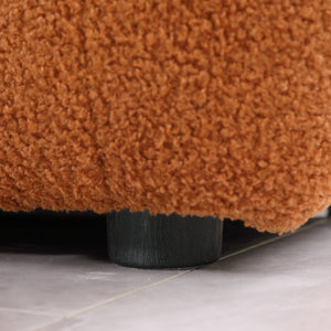 English Elm 87.4 Bouclé Marshmallow Sofa 3-Seater Compact Modern Curved Design for Apartments Cozy Durable Upholstery Light Brown W1099S00131