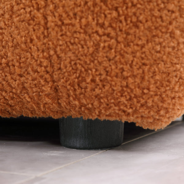 English Elm 87.4 Bouclé Marshmallow Sofa 3-Seater Compact Modern Curved Design for Apartments Cozy Durable Upholstery Light Brown W1099S00131